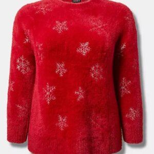 Torrid Red Snowflake Sweater